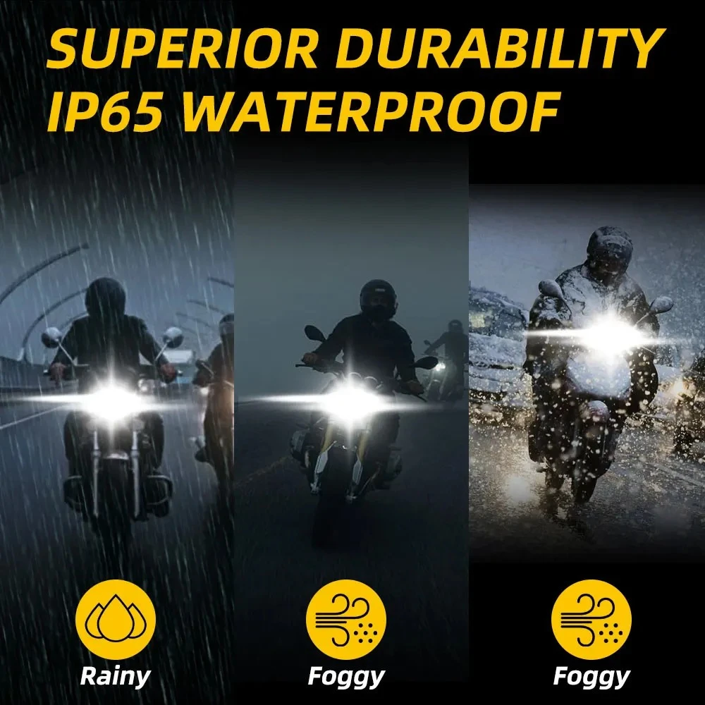 

​H4 LED Motorcycle Headlight BA20D P15D Canbus COB Chip Moto Fog Lights Universal Scooter Motorbike Front Headlamp Running Lamp