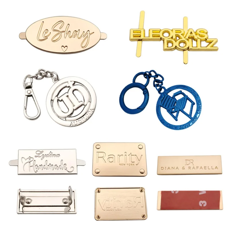 Custom. Handbag Accessories Design Metal Label Name Custom Made Metal Logo Plate For Bag Hardware