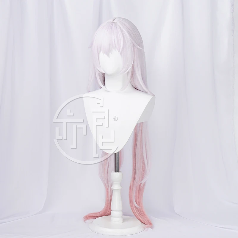 Honkai Impact 3 Theresa Apocalypse Cosplay Wig Long Silver White Pink Gradient Heat Resistant Synthetic Hair Halloween Wig