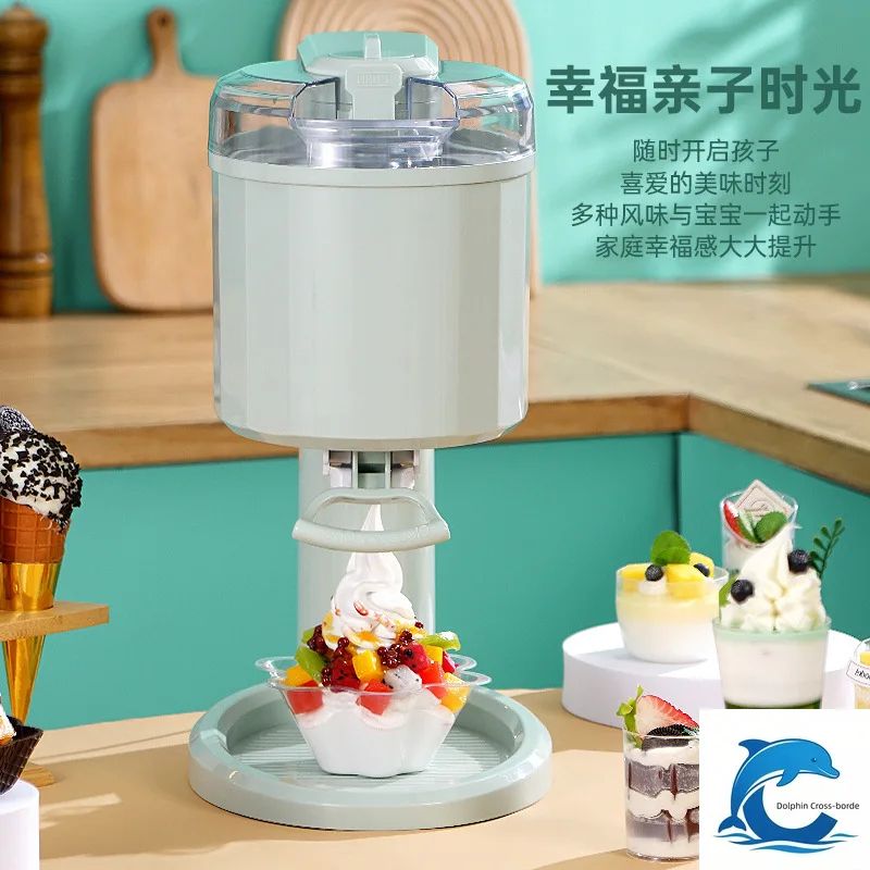 Home Mini Automatic Ice Cream Maker | Kids DIY Soft Serve Cone Machine, Homemade Fruit Ice Cream & Frozen Yogurt Maker