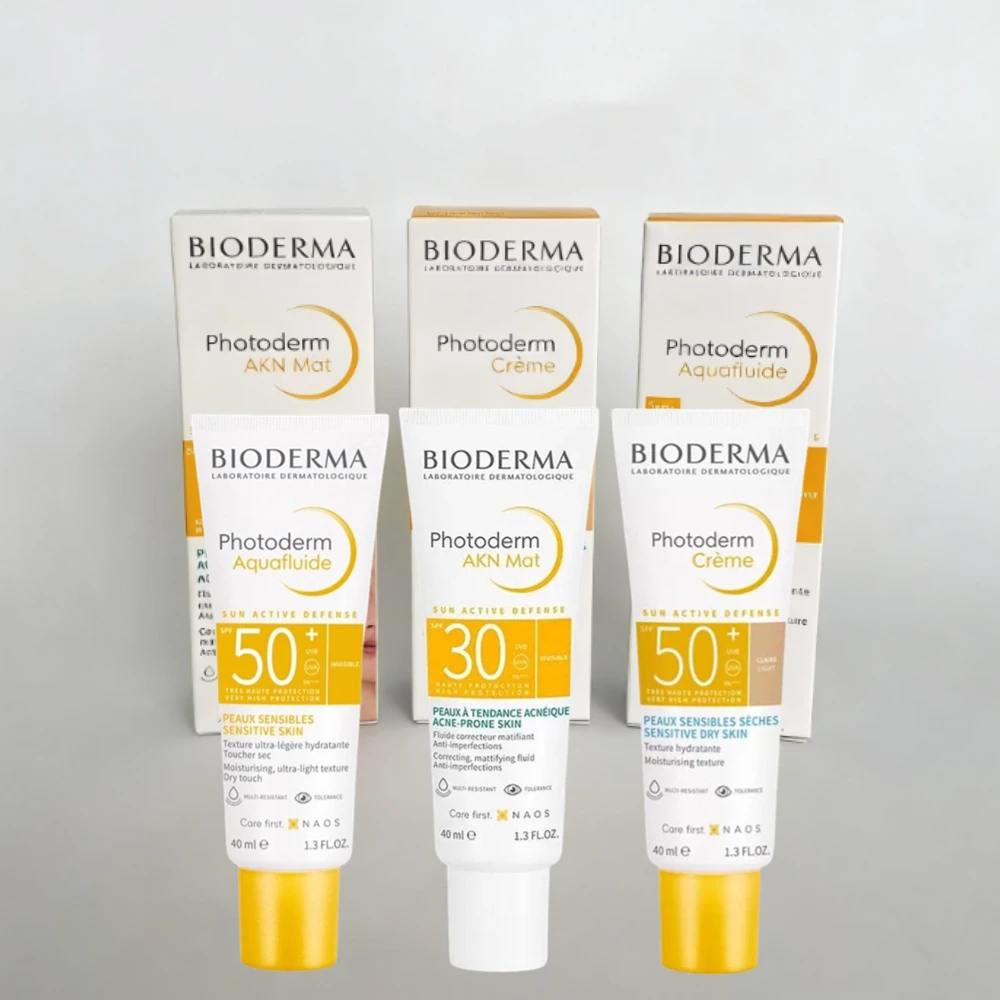 BIODERMA SPF50+ Crema Protector Solar Para Todo Tipo De Pieles: Pieles Sensibles, Piel Ance, Piel Seca, Bloqueo Solar Impermeable A Prueba De Sudor