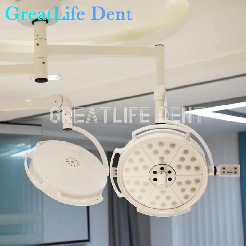 Double Head Medical Hospital Equipment Ceiling Wall-Mounted LED Cold Light Source Shadowless Surgical Theater Examination Lamp