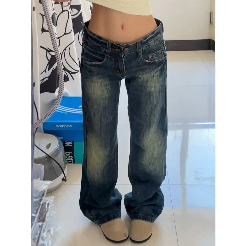 

Женские джинсы-клеш в стиле ретро, эластичные утягивающие длинные хлопковые эластичные джинсы с высокой талией, синие, износостойкие, осень-зима 2025