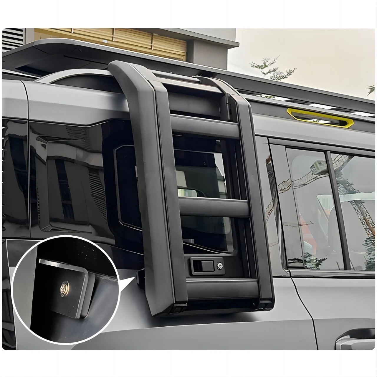 Chery Jetour Traveller T2 Roof Side Ladder Aluminum Alloy Rear Window Folding Ladder Frame Exterior Parts Automobiles