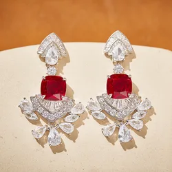 EYER Fashion Retro Luxury Designer Jewelry Red Water Drop Pendant Earrings For Women Party Bridal Wedding Dress Fine Jewelry