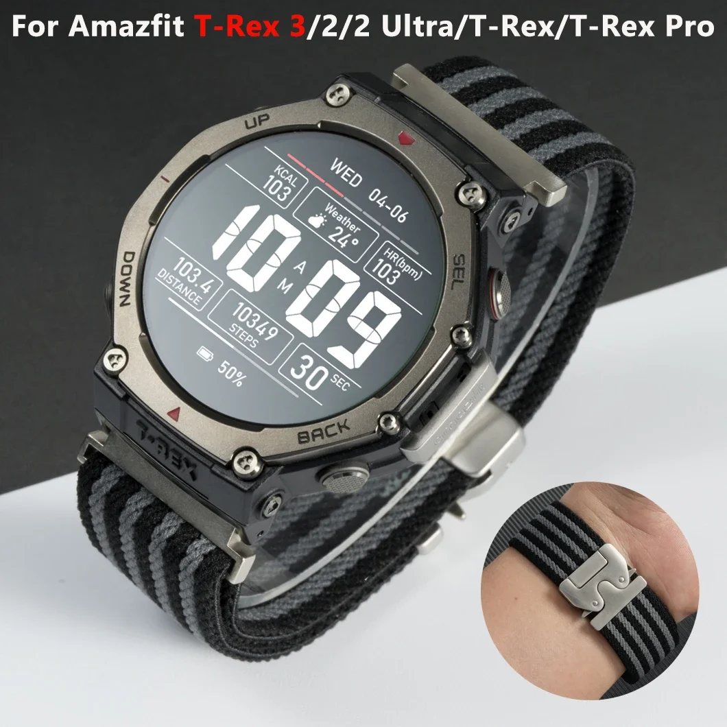 

Нейлоновый ремешок для умных часов Huami Amazfit T-REX 3/2, спортивный браслет для Amazfit T-Rex/T Rex Pro 2, сменный ремешок, аксессуары