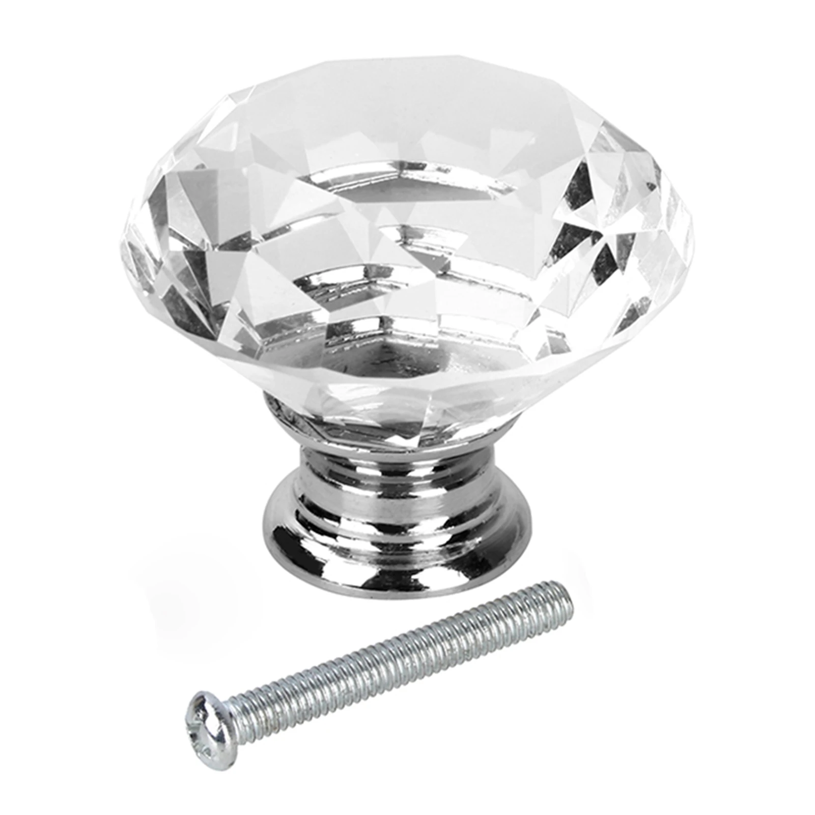 8Pcs/Sets 40mm Crystal Glass Door Knobs Drawer Cabinet Furniture Kitchen Handle Door Hardware Accessories