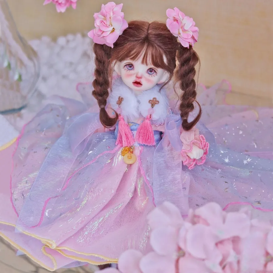 1/6 SD BJD Doll Clothes Chinese Traditional Hanfu Outfit Mid-Autumn Festival Rabbit Design Doll Clothing