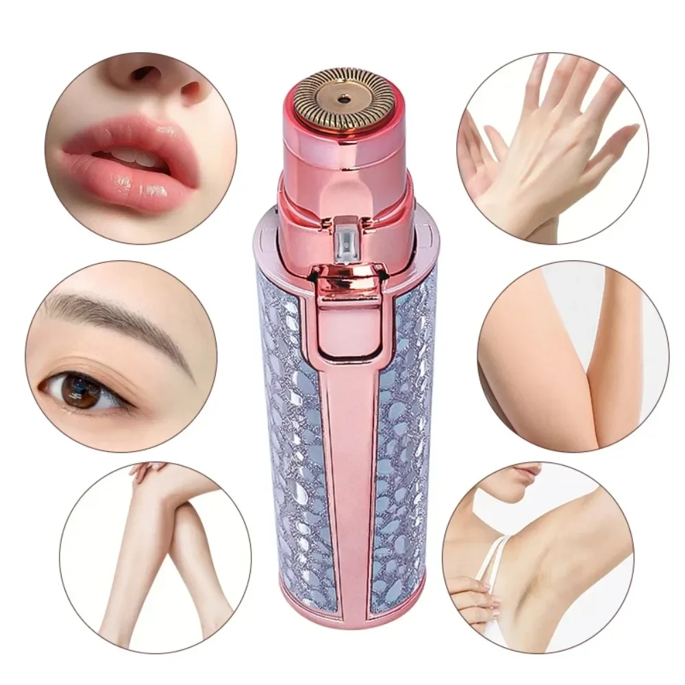 2 In1 الكهربائية أداة قص الحواجب للنساء قابلة للشحن إزالة شعر الوجه وماكينة حلاقة الحاجب غير مؤلم الوجه الحلاقة الجسم لنزع الشعر