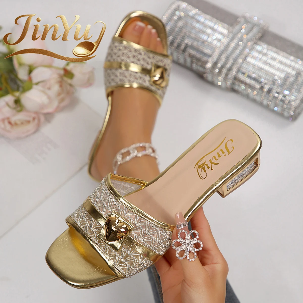 Aliexpress Women's Summer Outdoor Slides Low Heel (3.5cm) Open Toe Square Toe Breathable Lightweight Mesh Plastic Sole Heel Heeled Sandals - Aliexpress Deal