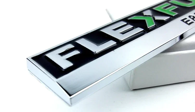 Autocollants de voiture FLEX FUEL modèle universel, énergie propre, E85 ETHANOL, logo de voiture modifié en métal personnalisé, logo en métal 3D