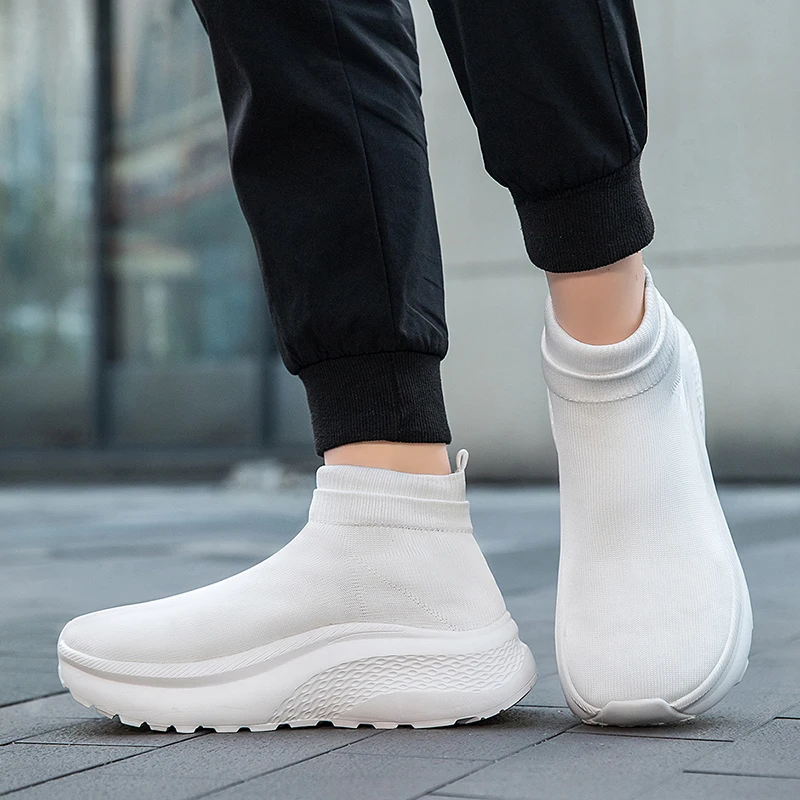 Couple Sock Shoes Winter Warm Cotton Shoes High Top Men Women Platform Sneakers Lightweight Comfortable Walking Flat Tenis Shoes