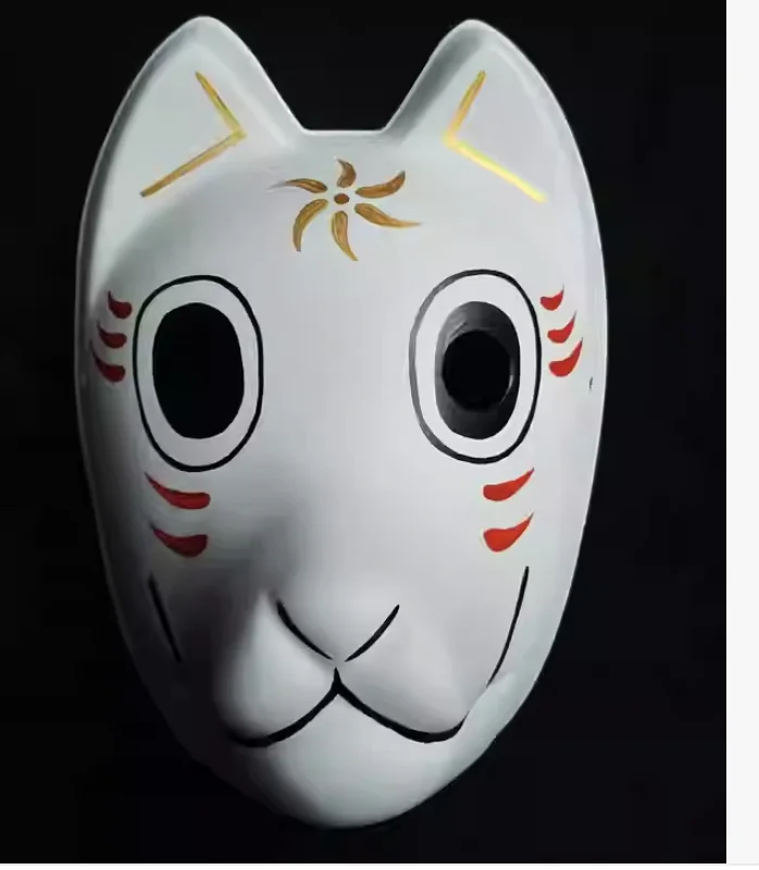Japanese Kitsune Shippuden Hatake Kakashi Fox Mask Cosplay Props for Halloween Carnival Masquerade Noh Kyogen Kabuki Performance