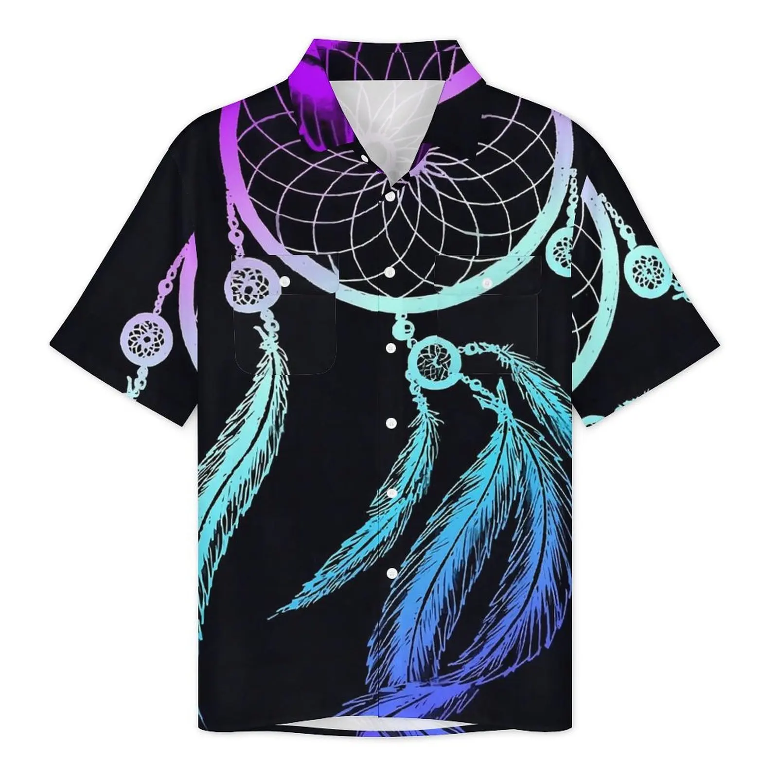 Dream Catcher Casual Shirt Colorful Print Classic Hawaii Shirts Man Short Sleeves Beach Streetwear Design Plus Size Blouses