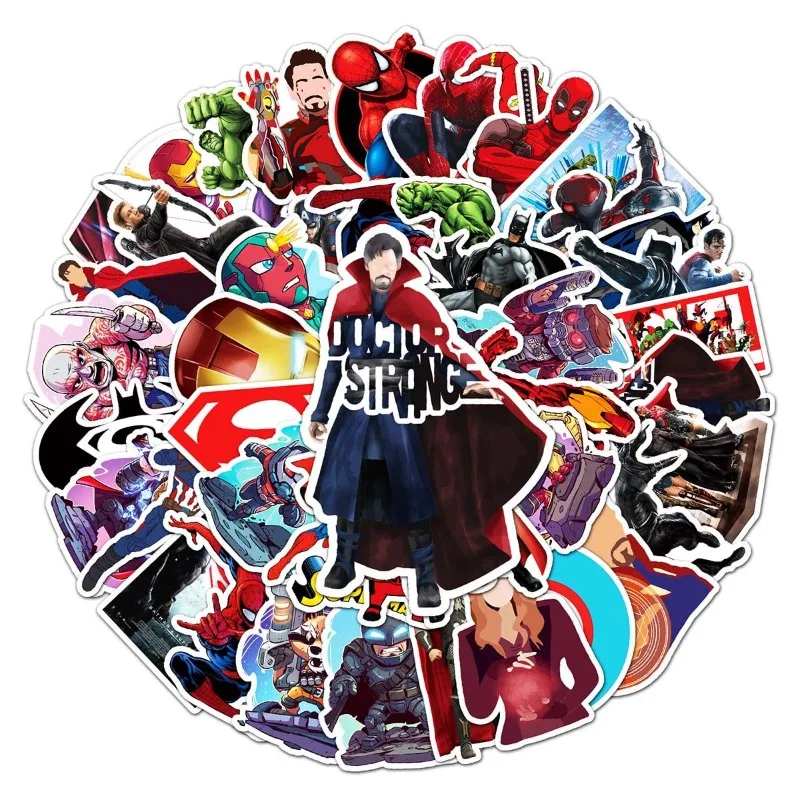 Autocollant créatif de dessin animé Superman Batman, série DC Justice League, tasse d'eau, Skateboarder, grand livre, décoration d'album