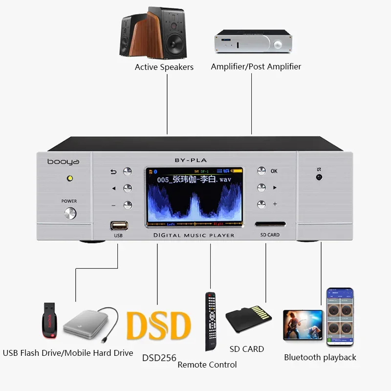 Lecteur de musique numérique HIFI sans perte, AK4493EQ, radiateur Bluetooth 5.0, prise en charge 64 bits, 384KHz, DSDMatte, décodage de musique sans perte, coloré