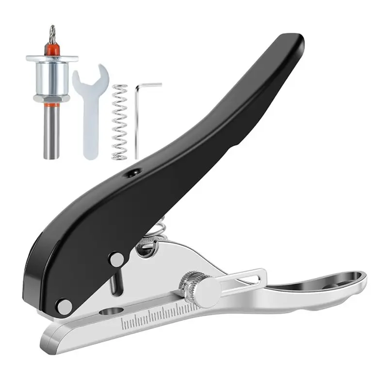 B92B-Hole Punch Pliers 5/16 In Single Hole Paper Punch With Adjustable Depth, Handheld Circle Punch For PVC Leather Cardboard