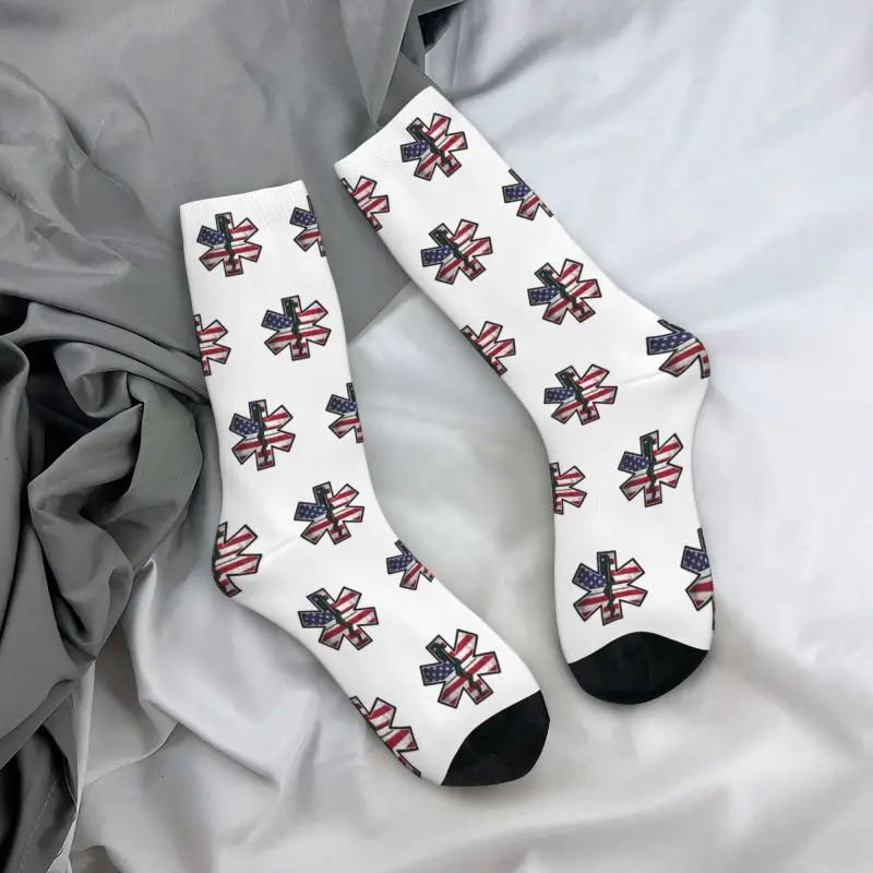 Calcetines Unisex con estampado 3D de Star Of Life para hombre y mujer, calcetín de vestir paramédico Emt