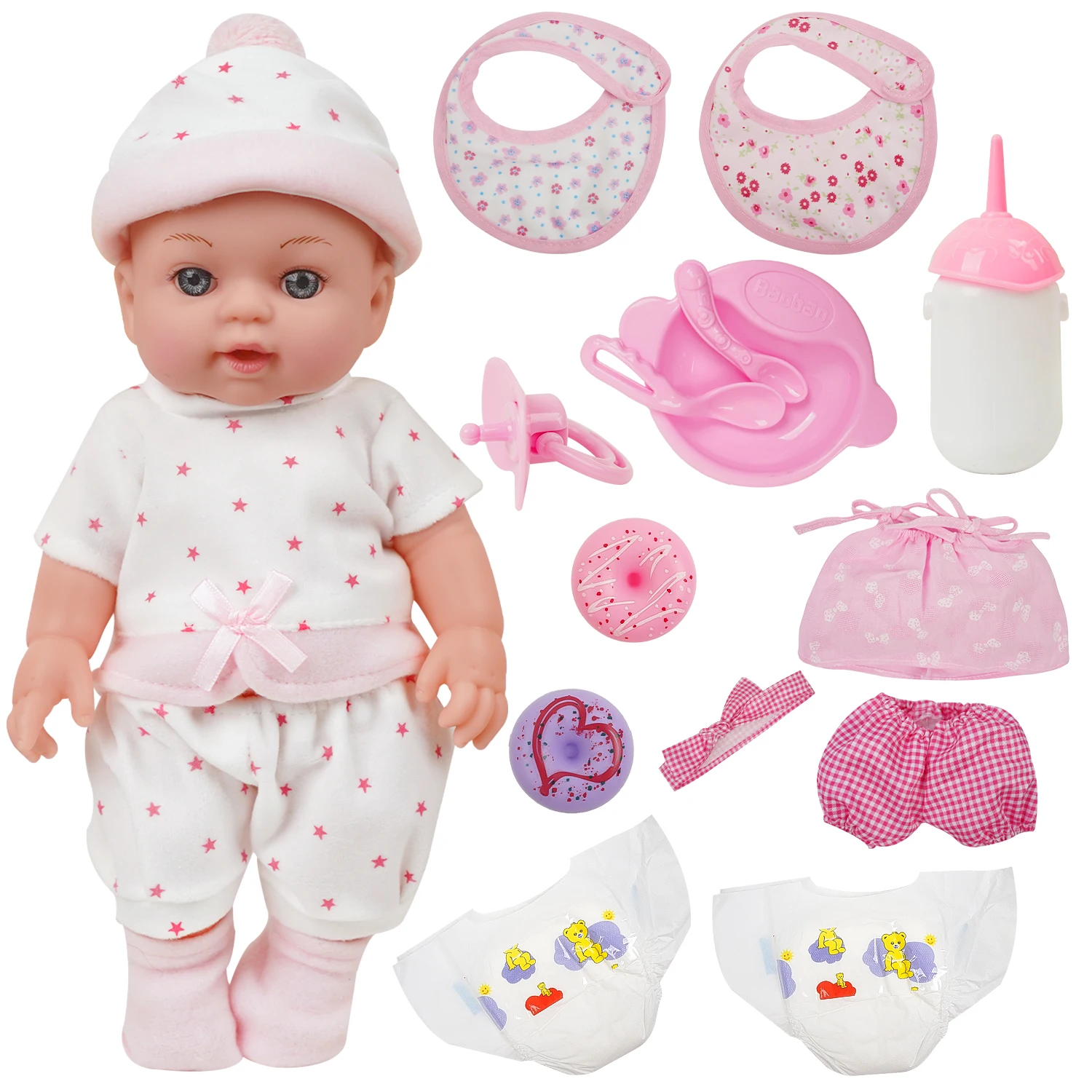 12 Inch  3D-Paint With Visible Veins Soft Silicone Reborn Baby Doll Toy Like Real Sleeping Alive Kids Boneca Art Bebe