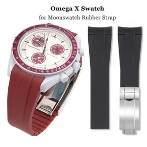 Vòng đeo tay cao su không thấm nước cho đồng hồ, đầu cong của TPU, vòng đeo tay thay thế, Rolex, GMT, Daytona, Submariner, Omega X, Swatch, Moonswatch, 20 mm 10 Đồng hồ sòng bạc bán hàng chính - №9