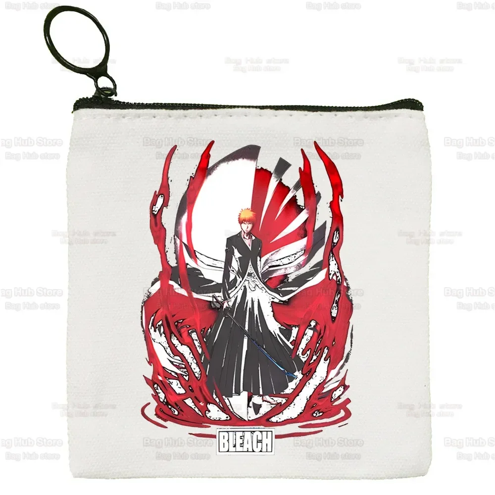 

Bleach Kurosaki Ichigo Manga Japanese Anime Canvas Coin Purse Canvas Bag Small Square Key Bag Card Cartoon Coin Bag