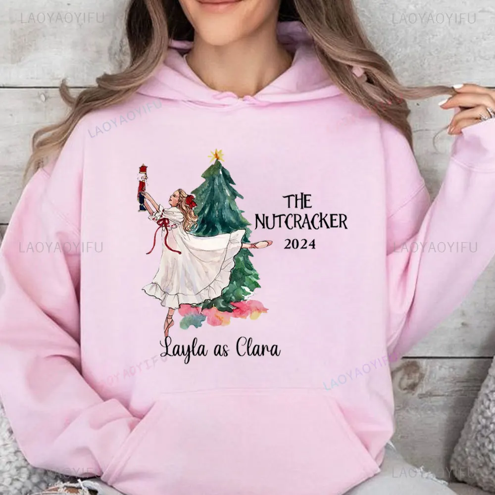 Nutcracker Lady Clara Long Seleeve Hoodie Nutcracker Christmas Ballet Gift Sweatshirt for A Funny Ballerina Sweater