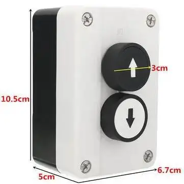 Push Button Switch Box Up/down Arrows 2 Ways Hoist Roller Door Lorry Tail Lift Control With Protective Box Double Insulated