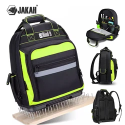 Jakah Tool Backpack with Plastic Bottom Organizer Electrician Professional Portable Complete Bag Storage Tools HL095