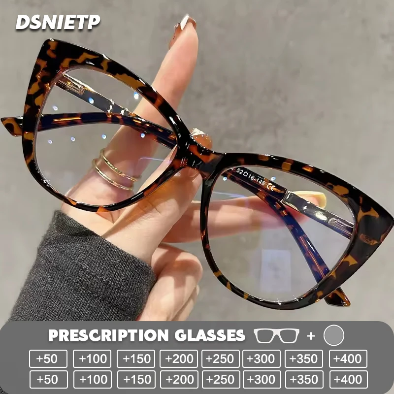 

Simple Reading Glasses Women Cat Eye Customizable Photochromic Anti Blue Light Prescription Optical Glasses Designer Eyewear