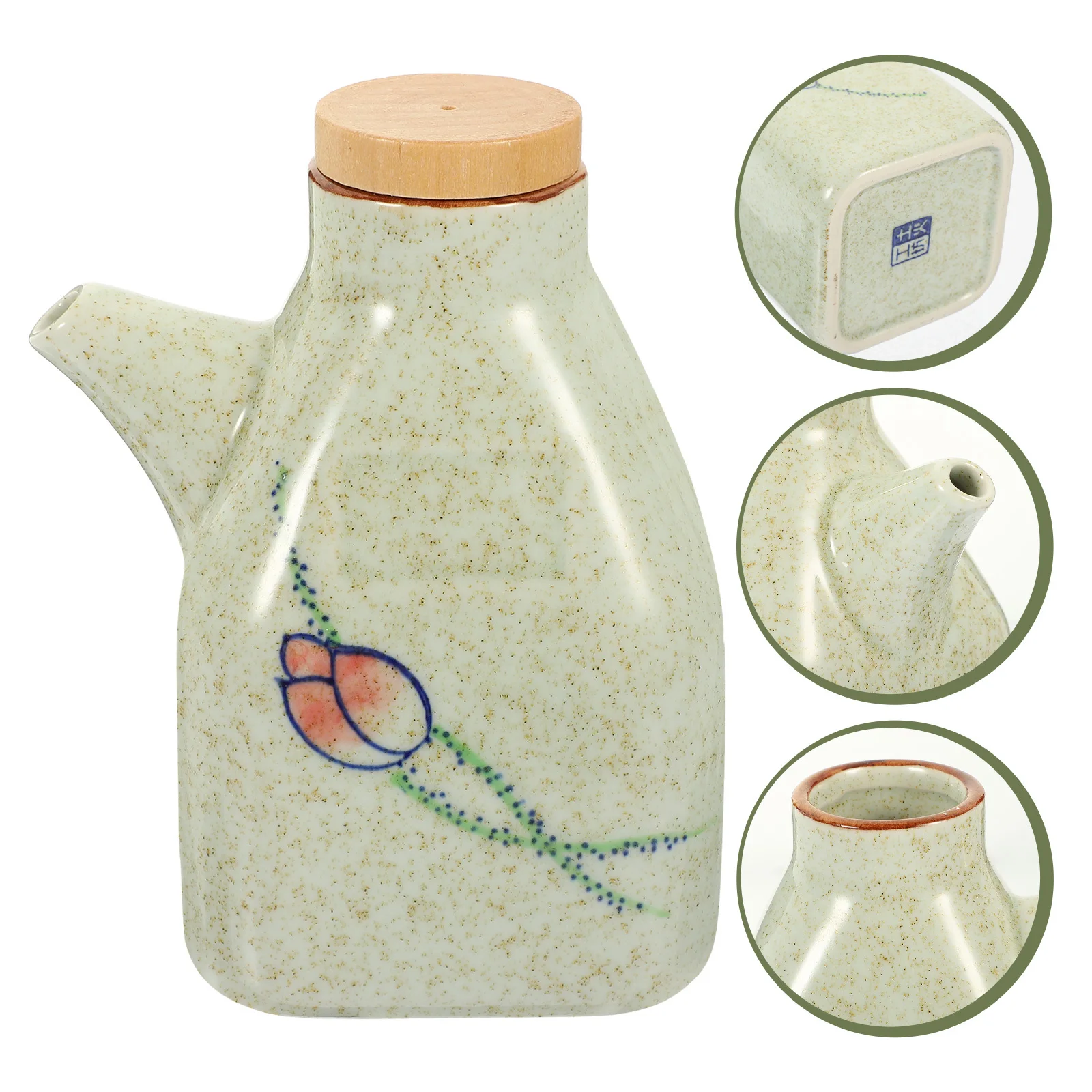 

Ceramic Soy Sauce Dispenser Bottle for Kitchen Oil Vinegar Storage Container Household Condiment Jar with Pour Spout Smooth Easy