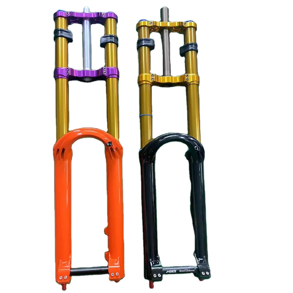 Suspension Front Fork Dirt Bike Double Crown Ebike Fork With Head Light Mounting Feature Electric Bike