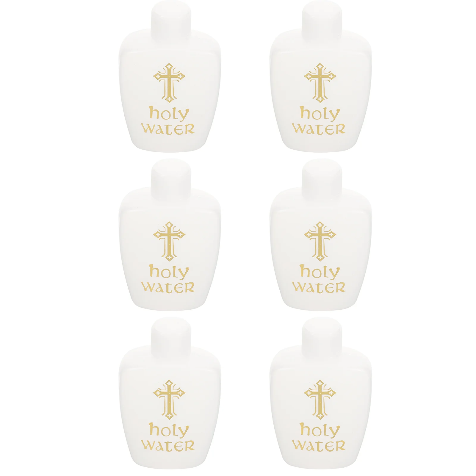 6 Pcs Holy Water Fonts for Home Easter Bottle Travel Plastic Bottles Empty Cross Baptism