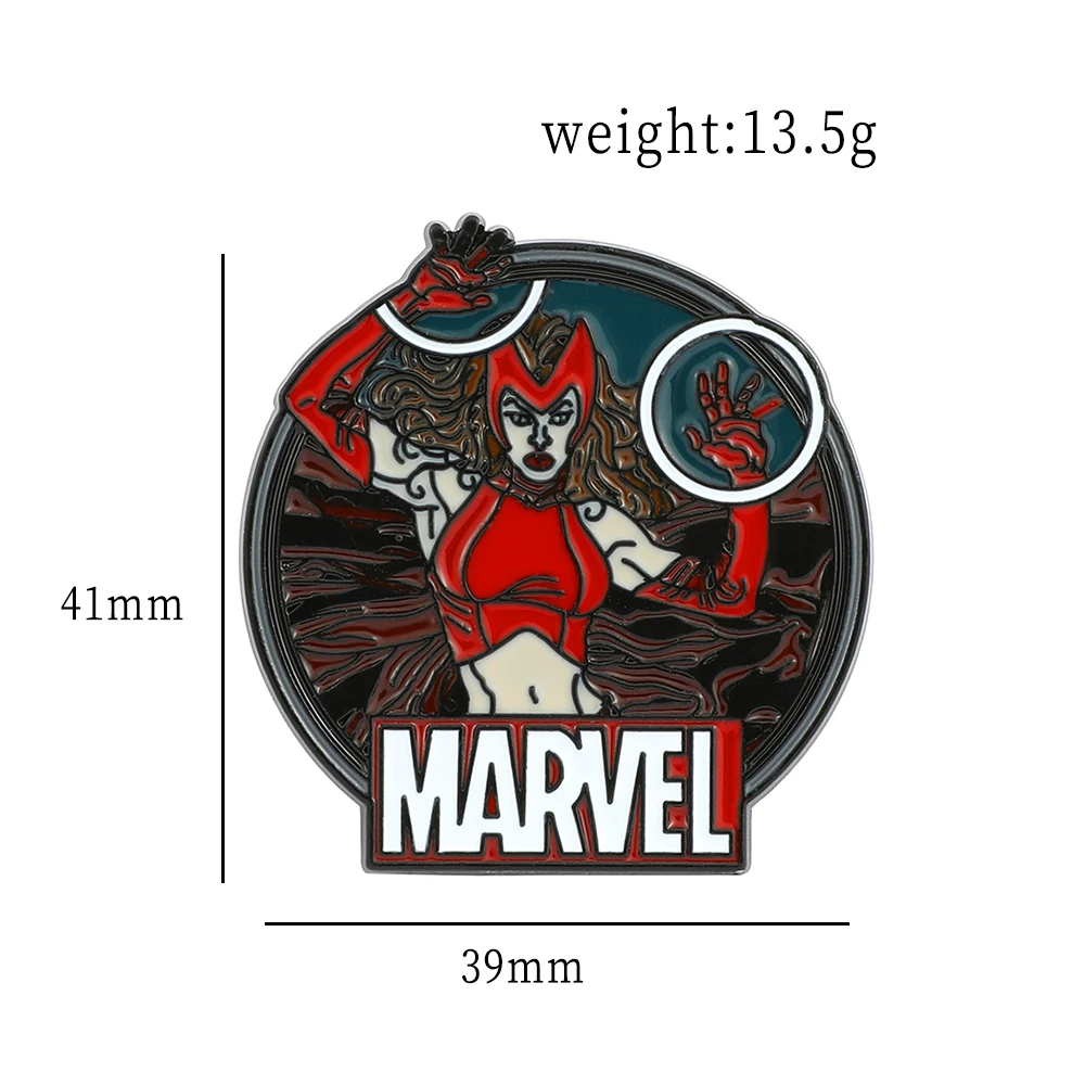 Disney Superhero Iron Man Moon Knight Scarlet Witch Loki Badge Metal Enamel Lapel Pins For Backpack Button Brooches