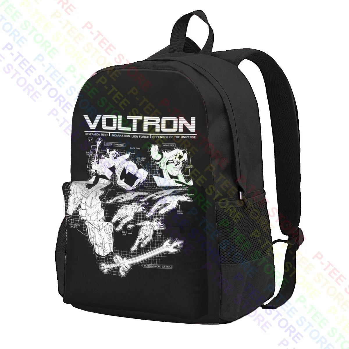 Voltron Schematics Generation Three Lion Force Large Capacity Backpack Cute Swimming Storage Bag Bags For Travel