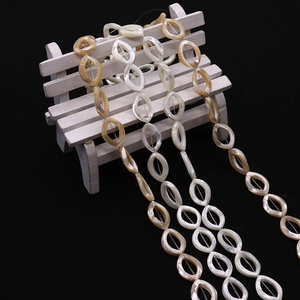 

2-цветные бусины из натуральной морской ракушки, полые бусины в форме конского глаза, прямые отверстия, свободные бусины, ювелирные аксессуары, креативное ожерелье «сделай сам», подарок