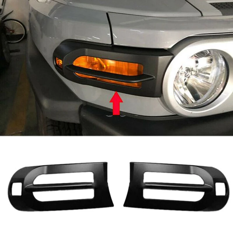 4 PCS Front Fog Lamp Turn Signal Box Rear Taillight Protection Cover Car Accessories Matte Black For Toyota FJ Cruiser 2007-2020