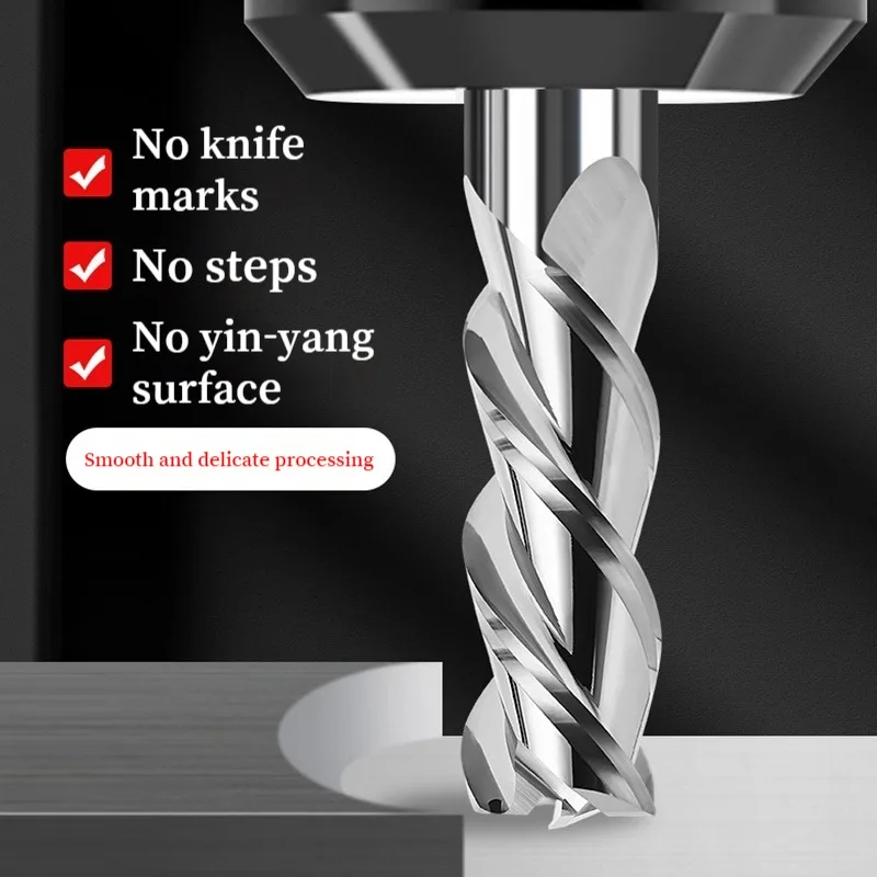 3 Flute Carbide Milling Cutter HRC62 Tungsten End Mill CNC Tool 1-20mm For Aluminum Wood Plastic