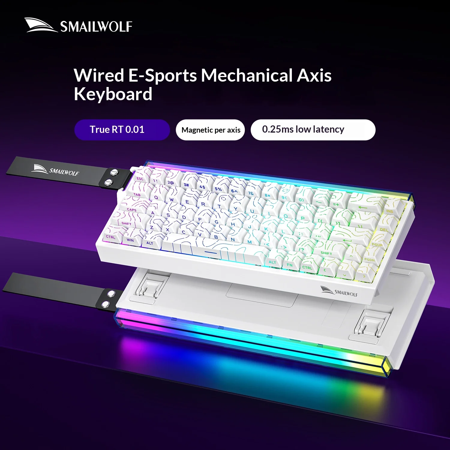 SMAILWOLF SK11 68HE Magnetic Switch Mechanical Keyboard, 68% Layout, Gaming & Esports, Rapid Trigger, 0.01mm, 8K, Wired