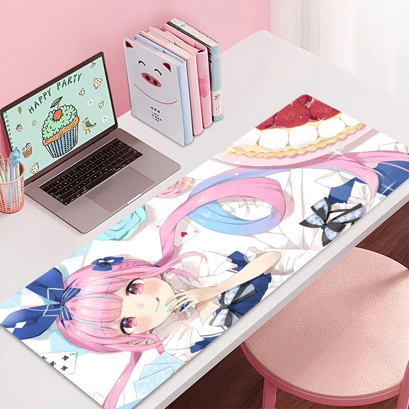 Mousepad Hololive Minato Aqua Office Computer Desk Mat Keyboard Mouse Pad Laptop Cushion big Non-slip Deskpad PC Anime Mousepad