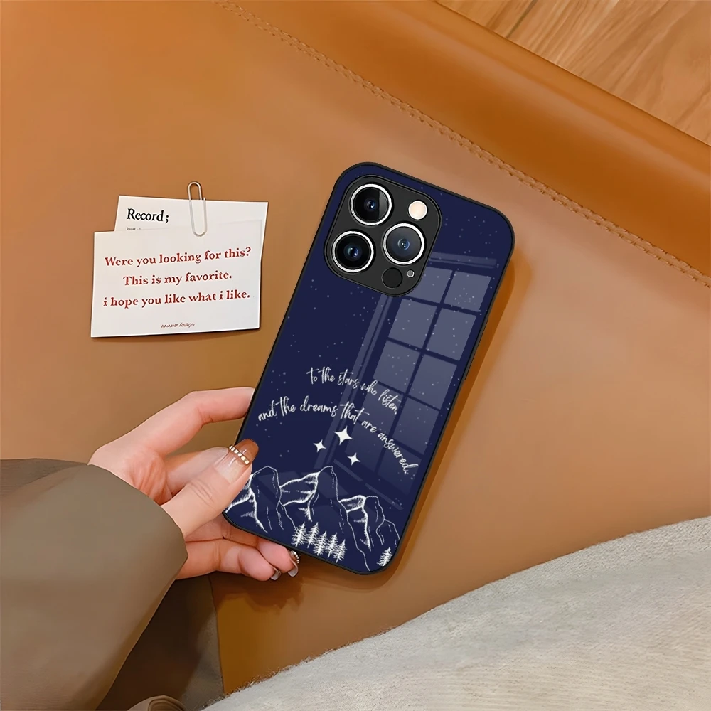 Acotar A Court of Mist and Fury Phone Case Tempered Glass For iPhone 16 15 13 14 12 11 Pro XS Max Plus Mini SE2020 Coque