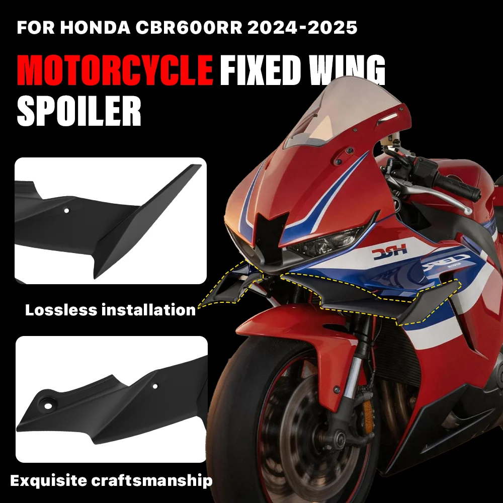 Motorcycle Front Aerodynamic Fixed Wing Spoiler For HONDA CBR600RR 2024-2025 Windshield Wing aileron side Winglet Fairing