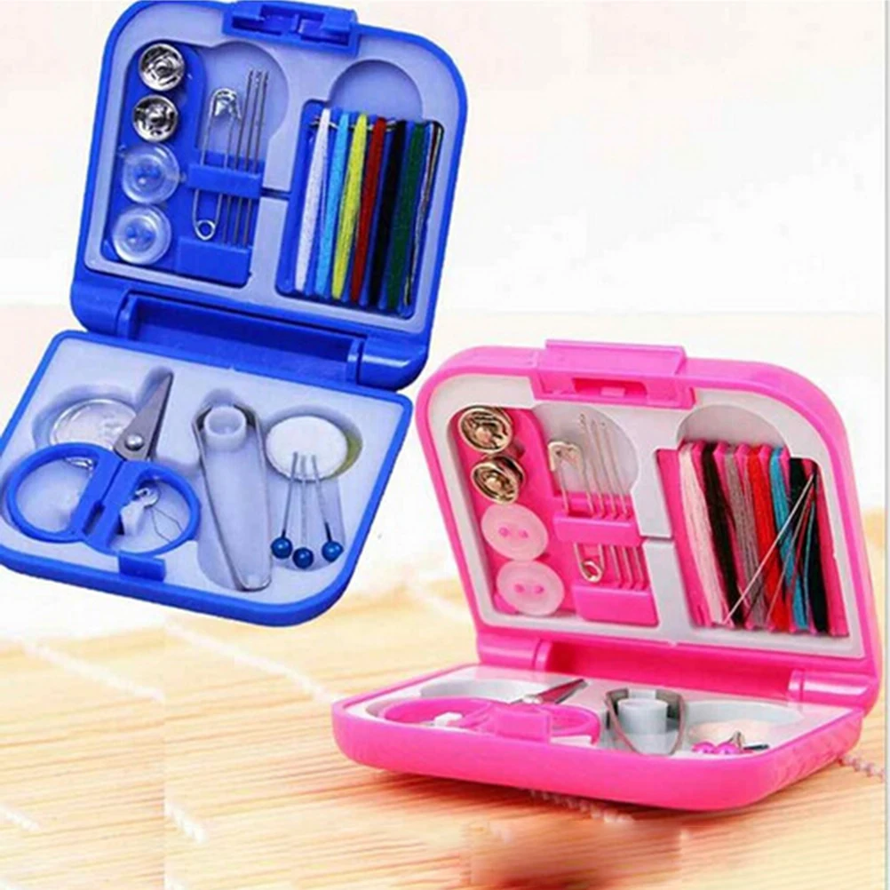 

Premium Portable Sewing Kit Mini Travel Box Organizer Tools Emergency Repair Set For Car Purse Suitcase Multicolor