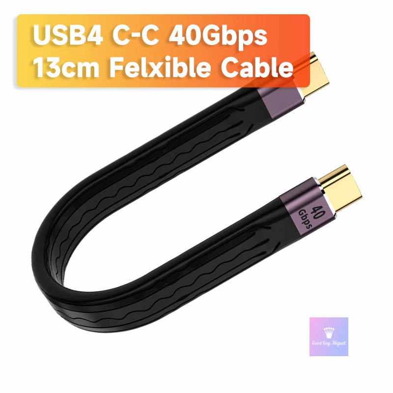 FPC Flat USB Type C Short Flexible Cable Mini Cord for Power Bank USB4 USB3 10gbps 40gbps Charging Data Cable for MacBook USB C