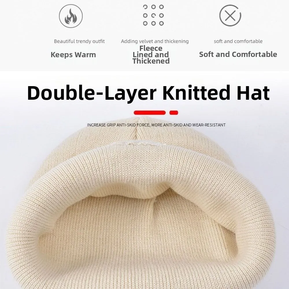 3Pcs/Set Solid Color Knitted Hats Windproof Warm Thicken Children Hat Scarfs Gloves Set Pompom Knitted Winter Beanie Children
