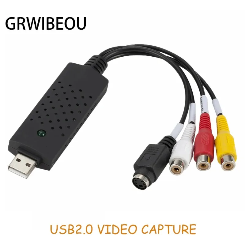 GRWIBEOU USB2.0 VHS To DVD Converter Analog Video Capture Audio Video DVD VHS Record Capture Card PC Adapter For Windows