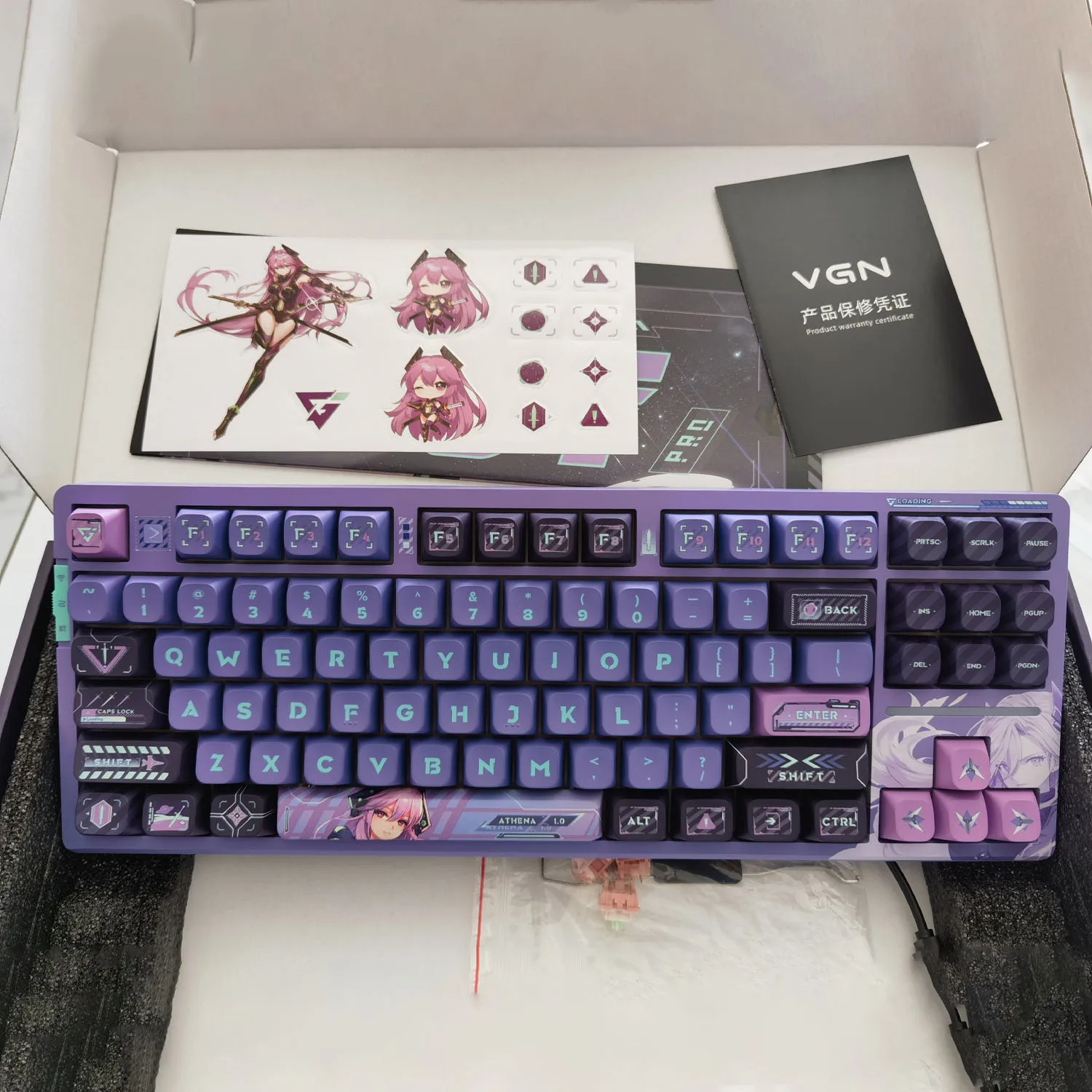 VGN V87/V87pro tri-mode mechanical keyboard customized Gasket structure full key hot plug RGB Low latency Esports game keyboard