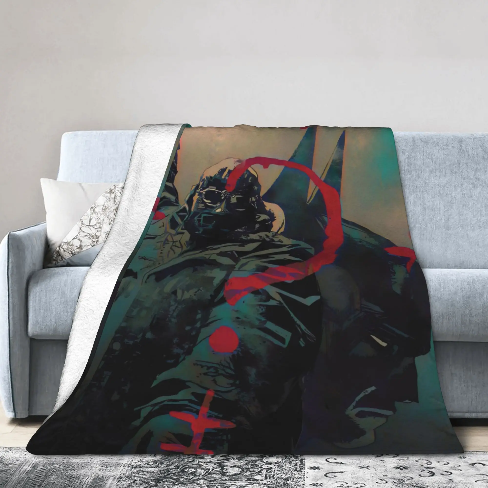 Paul Dano Riddler Knitted Blanket Flannel Bat Man Super Warm Throw Blankets for Car Sofa Couch Bed Rug