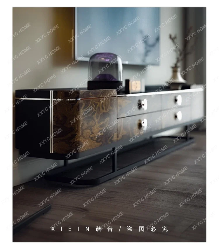 

DVLiving room retro furniture solid wood locker Floor cabinet Household light luxury cabinet
