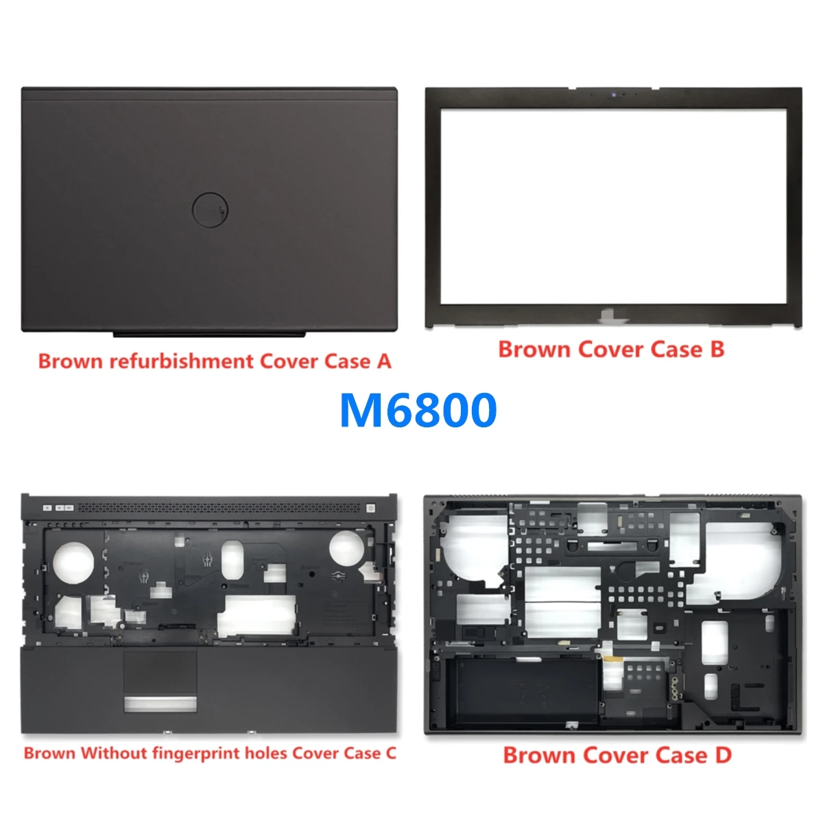 LCD الغطاء الخلفي للقضية ديل الدقة M6800 ، الحافة الأمامية ، Palmrest ، أسفل ، المفصلي ، جديد