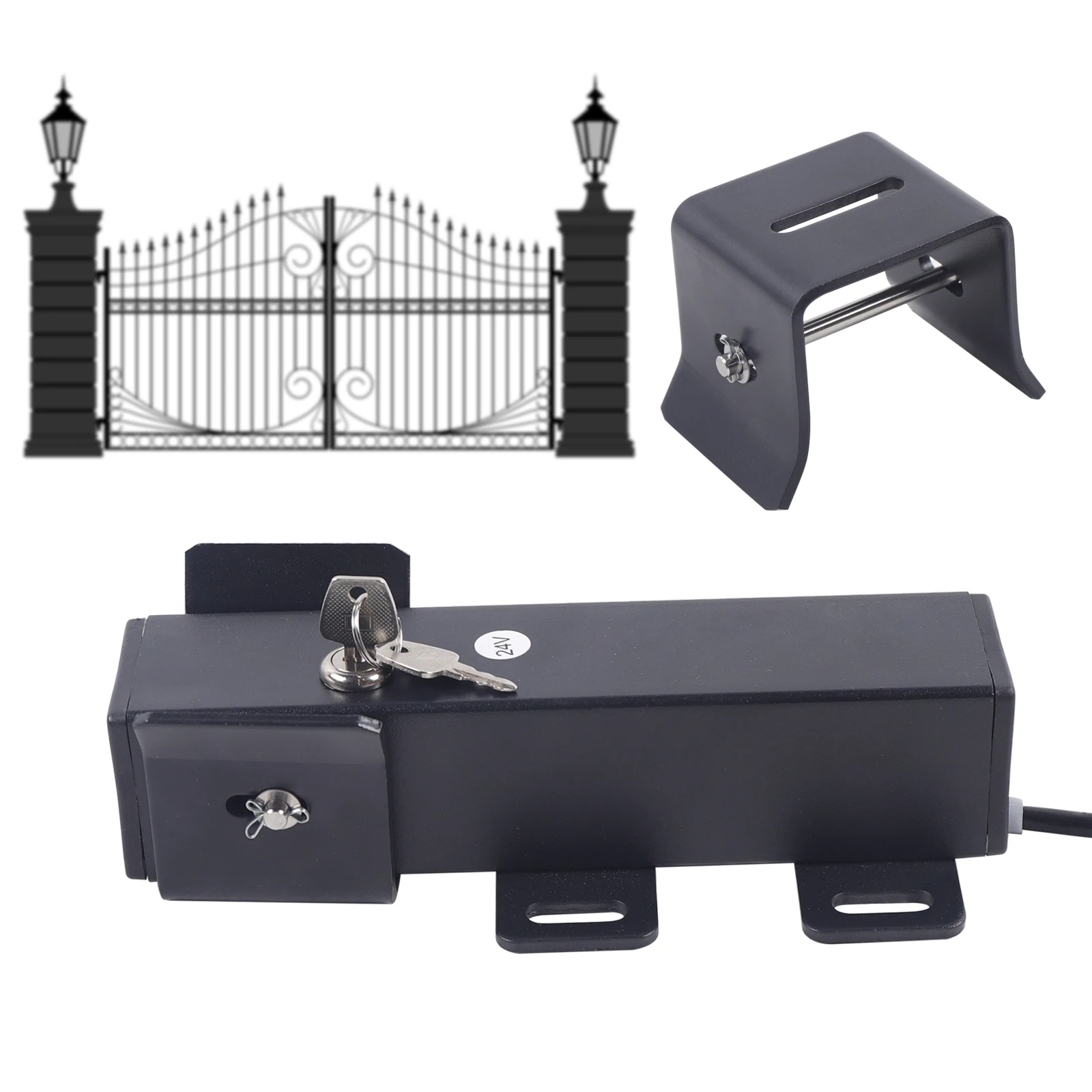 24V 1.5A Electric Gate Latch Lock for Swing Gates Double or Single Leaf